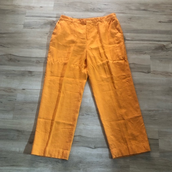 Lauren Ralph Lauren Pants - Lauren Ralph Lauren Bright Orange Linen Chinos